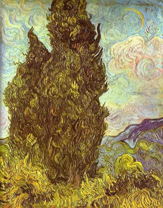 Vincent van Gogh Two Cypresses Saint-Remy